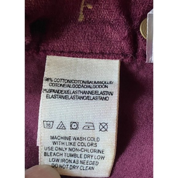 Free People Velvet Mini Skirt Maroon Floral Size 8 - Picture 5 of 7